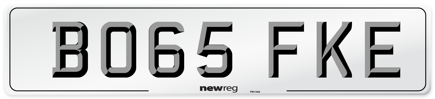 BO65 FKE Number Plate from New Reg